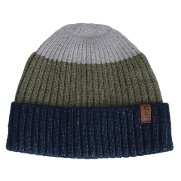 Khaki Colourblock Soft Knit Lined Toque > Calikids in 6-10yr only