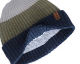Khaki Colourblock Soft Knit Lined Toque > Calikids in 6-10yr only