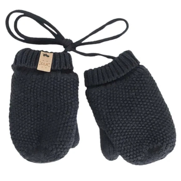 Black Ink 'Soft Touch' Knit Mittens > Calikids