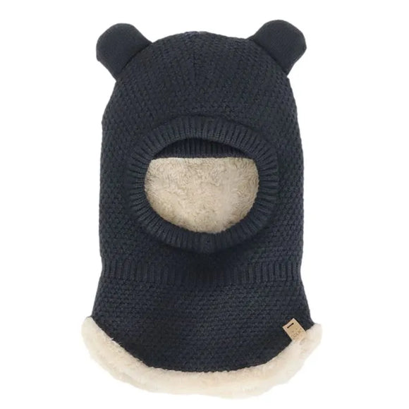 BLACK INK 'Soft Touch' Knit Bear Balaclava > Calikids