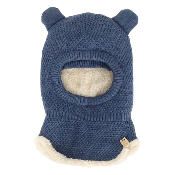 Blue 'Soft Touch' Knit Bear Balaclava > Calikids
