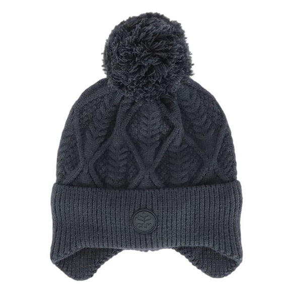 Black 'WINDPROOF' Knit Pom Hat in 6-10 yr  > Calikids