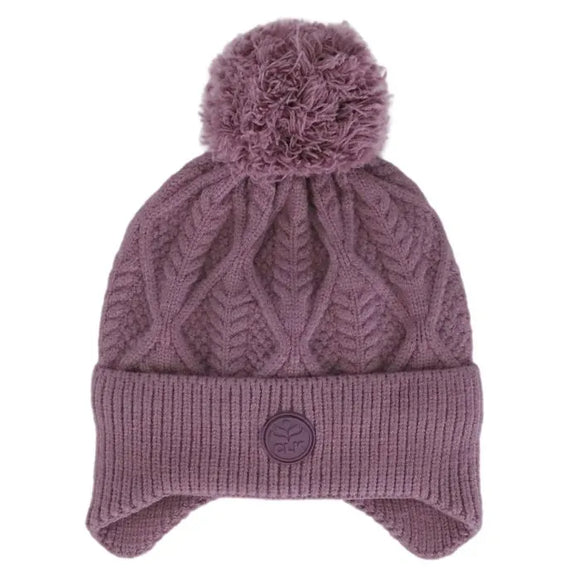 Dusty Orchid 'WINDPROOF' Knit Pom Hat in 6-10 yr  > Calikids