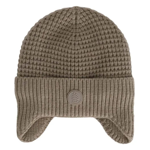 Lemon Pepper - Beige Soft Knit Hat with Ear Covers  > Calikids