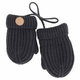'Soft Touch' Ribbed Knit Mittens > Calikids in Mocha, Moss Green & Black Ink