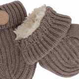 'Soft Touch' Ribbed Knit Mittens > Calikids in Mocha, Moss Green & Black Ink