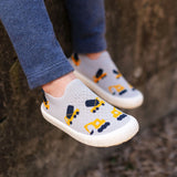 Grey Construction Graphic Knit Shoes > Jan & Jul