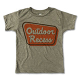 Outdoor Recess Tee - Rivet Apparel Co. (Olive Tri-Blend) in size 3 and 4.