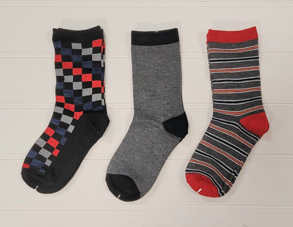 Basic Black-Grey-Red Design > PZ Crew Socks