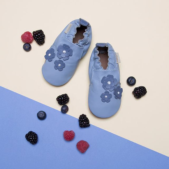 Robeez > Indy Blossom >Girls Blue Soft Sole in 0-6m