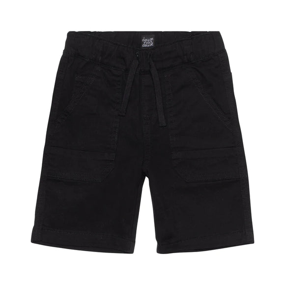 Black Anthracite Bermuda Twill Shorts > Deux Par Deux