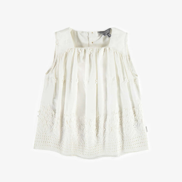 Cream Camisole Blouse with Floral and Embroidery > Souris Mini