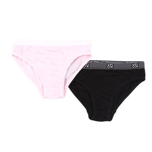 Girls High Briefs - 2 pack in Black and Pink > Nano
