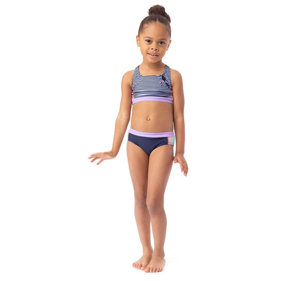 Active Pastel Navy Stripe > Two Piece Swimsuit