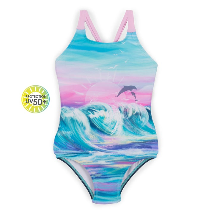 Waves Pastel > One Piece Swimsuit – Kids Clothing Cottage