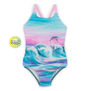 Waves Pastel > One Piece Swimsuit size 2 only