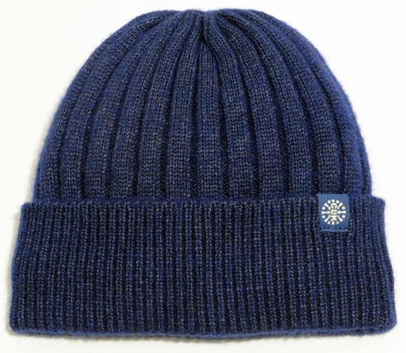 Knit Cashmere Lined Toque - Navy > Calikids in 9-24m only