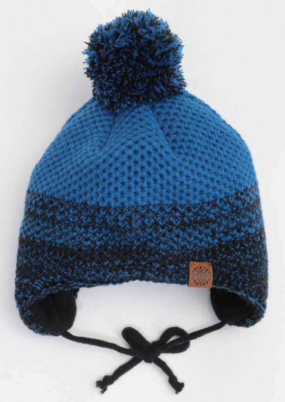 Pompom Winter Hat - Blue Mix > Calikids in 9-24M only